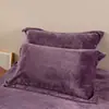 Fundas de Almohada de Terciopelo Coral de Invierno, un Par de 48X74Cm Gamuza Cálidas y Engrosadas Funda de Almohada Individual Grande Terciopelo de Felpa