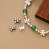 Plata de ley S925, estilo vintage, cuentas espaciadoras de nudo de mariposa con agujero pasante, hechas a mano para pulseras, collares y otros accesorios de joyería de plata DIY