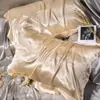 Funda de almohada de seda lavable de color sólido para belleza, funda de almohada individual de seda helada sedosa, imitación de seda de morera, funda para núcleo de almohada de seda