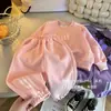 Conjunto de Moletom Infantil Primavera e Outono Calças de Manga Comprida para Meninos e Meninas Estilo Coreano Estilo Ocidental Esportivo Conjunto de Duas Peças Roupas Infantis