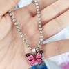 Pulseira Tornozeleira Europeia e Americana Criativa com Pingente de Borboleta de Strass Feminina Elementos Populares de Borboleta Tornozeleira de Borboleta Nova Cor