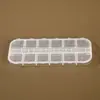 Caja de Almacenamiento Transparente Larga de 12 Compartimentos, Organizador de Joyería para Cuentas y Purpurina, Caja de Almacenamiento Estrecha Compartimentada