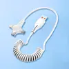 Cable de Datos Retráctil con Resorte Tipo-C Carga Rápida Adecuado para Huawei, Samsung, Apple Iphone, Cable de Carga para Coche, Motocicleta