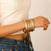 Pulsera de aleación de estilo étnico transfronterizo vintage ancha traje para mujer pulsera dorada lisa pulsera juego de diez piezas