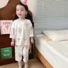 Pijama Infantil Feminino Verão Manga Curta Fino Desenho Animado Menina Crianças Médias e Grandes Verão 2025 Novo Estilo Roupa de Casa Roupa Externa