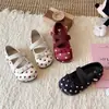 Zapatos de Cuero para Niñas 2026 Primavera y Otoño Lindos Suela Suave Zapatos de Princesa de Lunares con Correas Elásticas Cruzadas y Lazo de Cinta