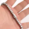 Pulsera de Tenis Transfronteriza Europea y Americana Nueva de Acero de Titanio Estilo Ins Lujo Accesible Versátil Una Sola Fila Simple Incrustada con Circonita 3A