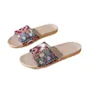 Pantuflas Cruzadas Suaves y Ligeras de Viscosa Estilo Étnico para Interiores, Transpirables, para el Hogar, para Todas las Estaciones, Pantuflas de Lino para Pareja, para Hombres y Mujeres