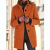 2023 Otoño e Invierno Transfronterizo Retro Europeo y Americano Botón Cuello Alto Chaqueta de Lana Ropa para Mujer