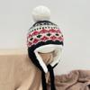 Chapéu infantil forrado de lã espessado para outono e inverno, chapéu de proteção para orelhas de inverno para meninos e meninas, chapéu quente de malha Lei Feng para crianças de médio e grande porte e meninas