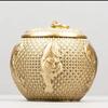 Lata de Té de Latón Dragón Fénix Cinco Tigres Lata de Té Decoración del Hogar Regalo Estudio Chino Escritorio de Oficina Adorno de Cobre