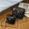 2026 Moda Nova Camélia Treliça de Diamante Corrente Caixa Bolsa Pequena Feminina Moda Simples Diária Ombro Transversal Bolsa