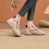 Zapatillas Deportivas Casuales de Caña Alta para Mujer, Tenis Blancos de Piel Genuina, Novedad Otoño e Invierno 2026, Versátiles, Bloques de Color Retro, Suela Gruesa, Zapatos de Papá