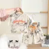 Versión coreana de traje casual de verano de manga corta verano niños bebé delgado letras mareadas manga corta dos piezas moderno venta directa