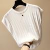 2 023 verão novo coreano solto emagrecimento sólido cor manga curta t-shirt mulheres tamanho grande malha top base camisa mulheres