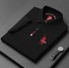 Polo de manga corta para hombre, de verano, con solapa, estilo coreano, informal, transpirable, de color sólido, bordado, de manga corta.