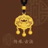 Cordón colgante de loto para hombre y mujer, oro vietnamita, pequeño y gordito, collar Fu, producción exquisita, joyería versátil, regalo