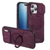 Comercio electrónico transfronterizo: Funda anticaída para Apple 18 Pro Max con soporte magnético para coche de 360 grados, compatible con IP17 Pro Max, con diseño de ventana deslizante