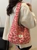 Bolso con Estampado de Leopardo para Mujer 2025 Nuevo Retro Patchwork de Doble Cara Bolso Chaleco Bolso de Hombro Bolsa de Compras de Gran Capacidad Bolso Tote para Mujer