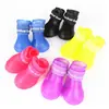 Zapatos de vinilo antideslizantes para mascotas impermeables botas de lluvia para perros botas de lluvia para perros color caramelo 4/set multicolor opcional