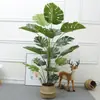 Maceta de planta verde artificial Decoración de plátano de planta artificial nórdica hoja de tortuga estilo ins sala de estar decoración interior grande