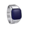 Joyería de Acero Inoxidable Transfronteriza Simple Lisa Cuadrada Europea y Americana Anillo Personalizado para Hombre Anillo con Goteo de Aceite Joyería de Regalo para Pareja