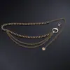 Design Casual Corrente de Cintura de Metal Lua Feminina Ajustável Decoração de Cintura de Vestido Corrente de Camada Múltipla de Alta Qualidade Acessórios de Cinto
