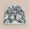 Gorro de Punto Jacquard con Bloques de Color Estilo Americano, Calavera de Ángel, Cálido, Estilo Oscuro, Street, para Hombres y Mujeres, Venta al por Mayor