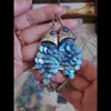 Escala Salto da Maré Azul Pérola Falsa Redonda Borla Cauda de Peixe Brincos Longos Únicos Versáteis Frescos
