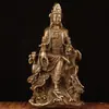 Estatuilla de Buda de carácter antiguo hoja de loto Guanyin sentada en el Dragón Guanyin libre decoración del hogar regalo creativo artesanías adornos
