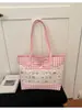 2026 Nuevo Encaje Gran Capacidad Viaje Cuadros Hombro Único Manual Bolso Tote Estilo Coreano Fresco Pequeño Floral