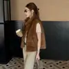 Chaleco Impermeable Estilo Coreano de Piel de Visón con Cuello Alto Integrado para Mujer 26 Otoño Moda Temperamento Versátil Chaleco Chaleco Ropa de Abrigo
