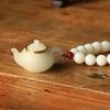 Tiktok mismo estilo [olla con asa] bolsita luminosa de jade blanco bodhi pulsera con asa colgante de coche colgante joyería