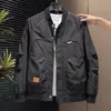 Nueva chaqueta aviador estilo europeo y americano para hombre, primavera y otoño, casual americano de gamuza con cremallera y cuello alto