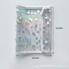 Frete Grátis Caderno com Capa de PVC Transparente com Zíper de Coração a Laser e Adesivos de Estrela, Refilável 6 Furos