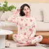Conjunto de ropa interior térmica de algodón puro para niñas de otoño, conjunto de ropa interior cálida para adolescentes, pijamas para niños, camisetas y pantalones térmicos para niños