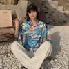 Camisa Floral de Manga Curta para Férias no Havaí para Mulheres Roupas de Viagem para Sanya Camisa Estilo Hong Kong Praia Litorânea Super Fada