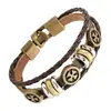 Pulsera Punk de cuero de vaca tejida cruzada retro nueva, moderna, elegante, versátil, pulsera de cuero genuino AliExpress