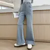 Jeans de Primavera y Otoño para Niñas 2026 Nuevo Estilo Coreano Chica Dulce Medianos y Grandes Pantalones Largos de Campana de Mezclilla con Pedrería Caliente Transfronterizos