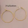 Aretes Redondos de Aro en Forma de 9 de Acero Inoxidable con Galvanoplastia al Vacío Dorada, Múltiples Especificaciones 15-40mm, Accesorios para Joyería DIY