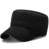 Gorra Plana de Invierno para Hombre Lisa con Protección para Orejas de Algodón y Lana Gorra de Anciano Sombrero Cálido para Exteriores de Edad Media y Mayor Transfronterizo
