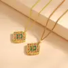 Collar Colgante Cuadrado de Esmalte Estilo Chino con Diseño Hueco de Filigrana e Incrustaciones de Esmalte Colorido, Joyería Versátil de Alta Gama Estilo Corte Vintage