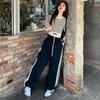 Estilo de Rua Americano Verão 2026 Secagem Rápida Uso Dupla Face Calça Jogger Reta Solta Casual Calça de Perna Larga para Mulheres