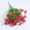 Flores plásticas artificiais de eucalipto e violeta transfronteiriças para arranjos florais de casamento e casa, buquês de plantas artificiais para decoração