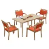 Juego de Mesa y Sillas de Comedor Amigable para Personas Mayores, Silla con Respaldo de Madera de Caucho para Hogares de Ancianos, Silla de Madera Maciza para Personas Mayores para Instituciones de Atención Médica