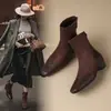 Botines elegantes de estilo francés ZHR para mujer, colección 2026, versátiles para el uso diario, botines cortos elegantes