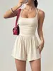 Amazon Europeo y Americano Transfronterizo 2026 Verano Nuevo Mono Corto Casual sin Tirantes para Mujer Pierna Ancha Ajuste Holgado