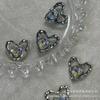 Pendientes de aleación de lujo de alta calidad con forma de corazón de diamantes blancos de 18 mm, para hacer tú mismo, collares, pulseras y nichos. Lujo ligero de alta calidad.