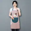 Estilo Fino Lavable 2023 Nuevo Delantal de Cocina Doméstico para Hombres y Mujeres Impermeable y a Prueba de Aceite Delantal de Cintura Rosa Media Cuerpo