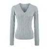 Suéter de Punto de Manga Larga con Cuello en V de Moda Otoño 2025 Nuevo Versátil Ajustado Camisa Base Lisa Top Interior